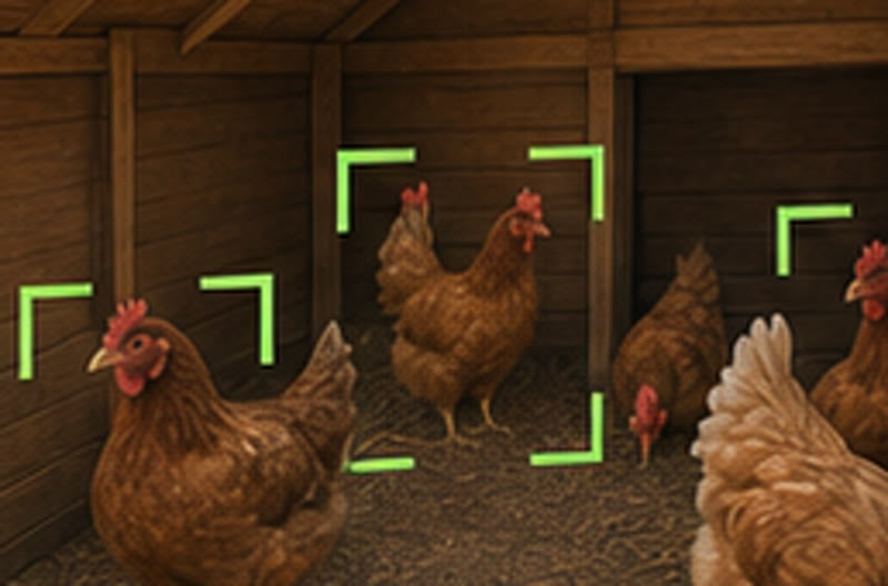 Uvnitř · AI: 6 slepic